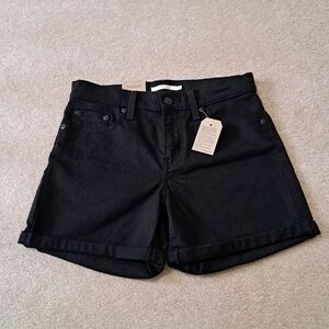 Levi's Black Jean Shorts for Women Size 28 Mid Length Denim Casual NWT